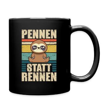 Faultier Lustig Kollege - Tasse einfarbig - Schwarz - Rechts