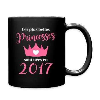 née en 2017 cadeau anniversaire fille 5 ans - Mug uni - noir - Droite