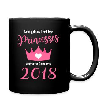 née en 2018 cadeau anniversaire fille 4 ans - Mug uni - noir - Droite