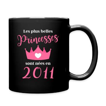 née en 2011 cadeau anniversaire fille 11 ans - Mug uni - noir - Droite