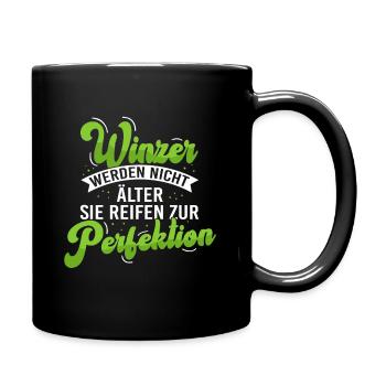 Winzer Geburtstag Weinberg Weinbauer - Tasse einfarbig - Schwarz - Rechts