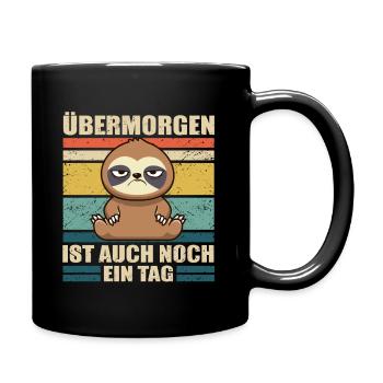 Faultier Kollege Arbeitskollege Faulheit - Tasse einfarbig - Schwarz - Rechts
