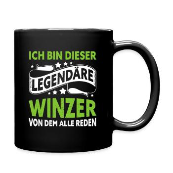 Winzer Legende Weinlese Weinbau - Tasse einfarbig - Schwarz - Rechts