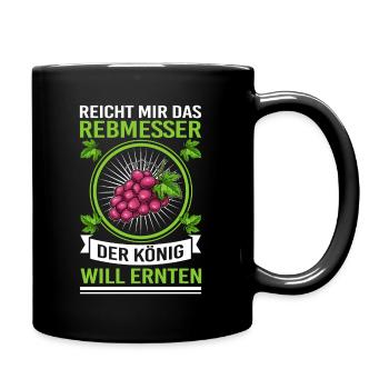 Weinlese Rebmesser Winzer Weinberg - Tasse einfarbig - Schwarz - Rechts