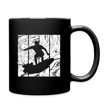 Surf Life Vintage Surfing Retro Surfbrett Surfer - Tasse einfarbig - Schwarz - Rechts