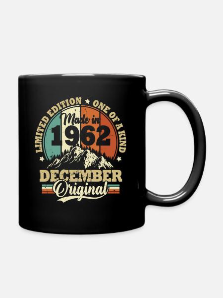 Cadeau D'anniversaire Décembre 1962 Vintage Rétro - Mug uni - noir