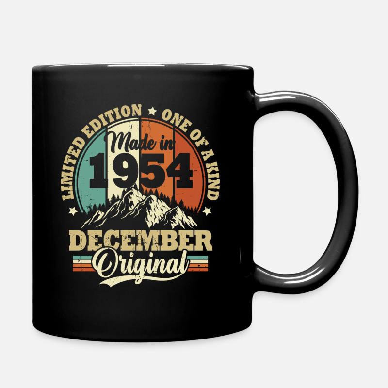 Cadeau D'anniversaire Décembre 1954 Vintage Rétro - Mug uni - noir