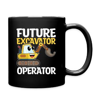 Baggerfahrer Bagger Baggerführer baggern - Tasse einfarbig - Schwarz - Rechts