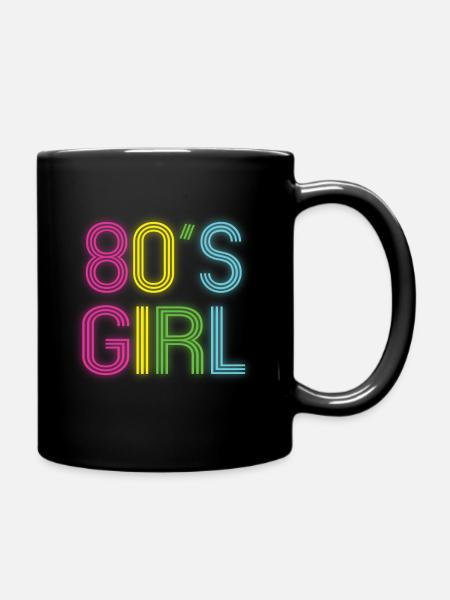 Mädchen 80er T-Shirt 80er T-Shirt für Mädchen - Tasse einfarbig - Schwarz