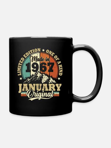 Geburtstagsgeschenk Januar 1967 Vintage Retro - Tasse einfarbig - Schwarz