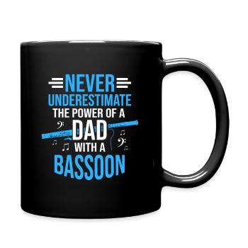 Bassoon Papa Bassoonist Orchestra Musician - Full Colour Mug - black - Right
