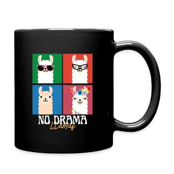 T-shirt Lama Fun Humoristique No Drama Lunettes - Full Colour Mug - black - Right