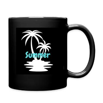 Summer Palm Design - Full Colour Mug - black - Right