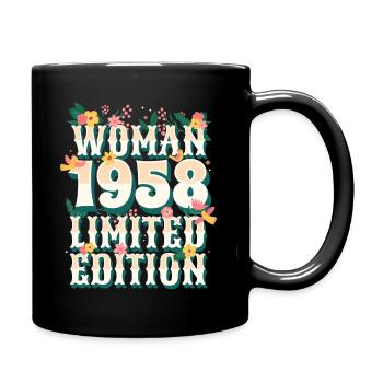 Birthday Woman born in 1958 Woman 65 years old - Full Colour Mug - black - Right