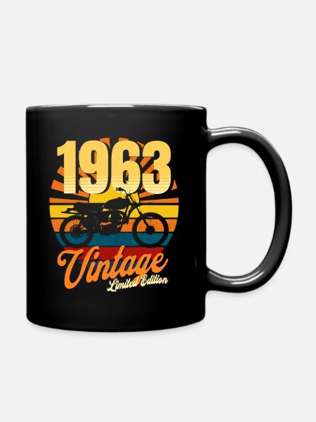 Moto Né En 1963 Anniversaire 60 Ans Motard - Mug uni - noir