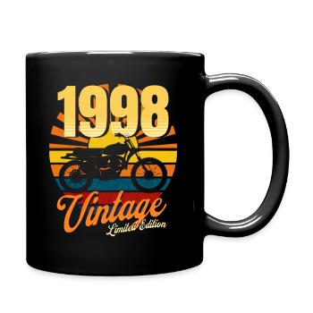 Motorrad Jahrgang 1998 Geburtstag 25 Jahre Biker - Tasse einfarbig - Schwarz - Rechts