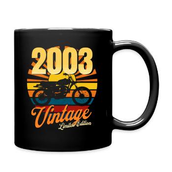 Motorcycle born in 2003 anniversary 20 years biker - Full Colour Mug - black - Right