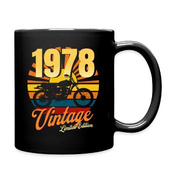 Motorcycle born in 1978 birthday 45 years biker - Full Colour Mug - black - Right