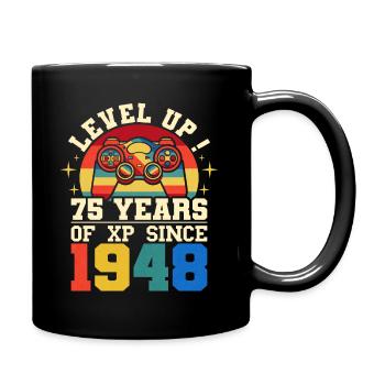 Level 75 1948 Birthday Gamer 75 years - Full Colour Mug - black - Right