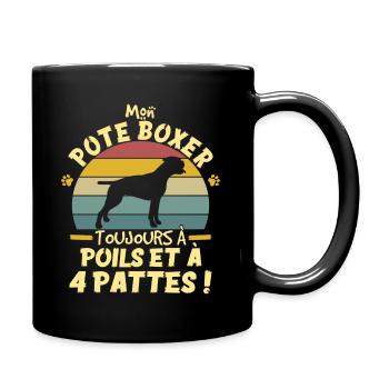 Style Vintage Chien De Compagnie Boxer Humour - Mug uni - noir - Droite