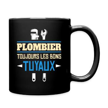 Toujours Les Bons Tuyaux - Humour Plombier - Mug uni - noir - Droite