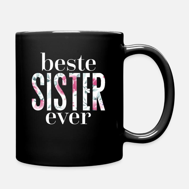 Schwester Geschenk Geschwister Geburtstag Sister - Tasse einfarbig - Schwarz