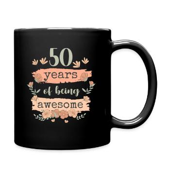 50 Gift Birthday Years Saying Funny - Full Colour Mug - black - Right