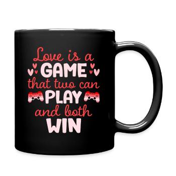 Couple Gamers Geek Humor Valentine's Day Couple - Full Colour Mug - black - Right