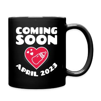 Geburt April 2023 Future Baby April 2023 - Tasse einfarbig - Schwarz - Rechts