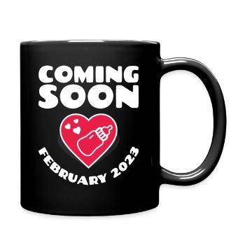 Geburt Februar 2023 Future Baby Februar 2023 - Tasse einfarbig - Schwarz - Rechts