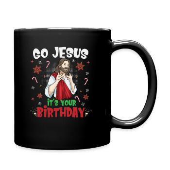 Christ Religious Jesus Birthday Party Xmas Gift - Tasse einfarbig - Schwarz - Rechts