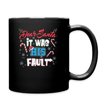 Christmas Quotes Lover Santa List Siblings Gift - Full Colour Mug - black - Right