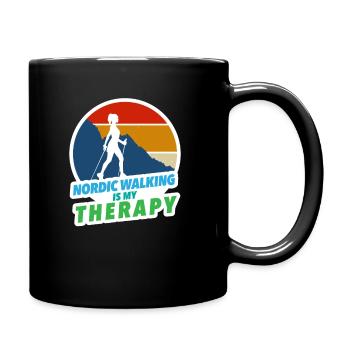 La marche nordique est ma thérapie Course à pied Jogging Randonnée - Mug uni - noir - Droite