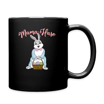 Mama Hase Ostern Familienoutfit Osterhase - Tasse einfarbig - Schwarz - Rechts