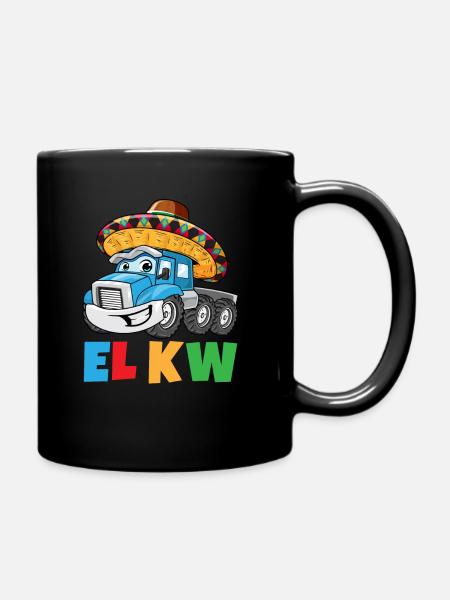 El KW Wortspiel Lustige Sprüche LKW Mexiko - Tasse einfarbig - Schwarz
