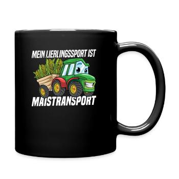 Mein Lieblingssport Ist Maistransport Landwirt - Tasse einfarbig - Schwarz - Rechts