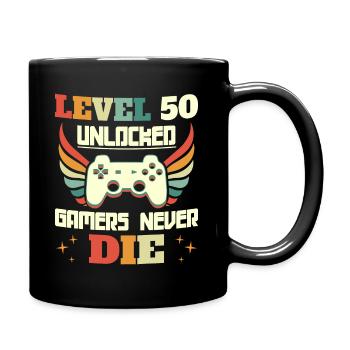Niveau 50 Débloqué Anniversaire Gamer 50 Ans - Mug uni - noir - Droite