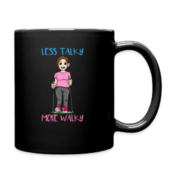 Moins bavard Plus de marche nordique - Mug uni - noir - Droite