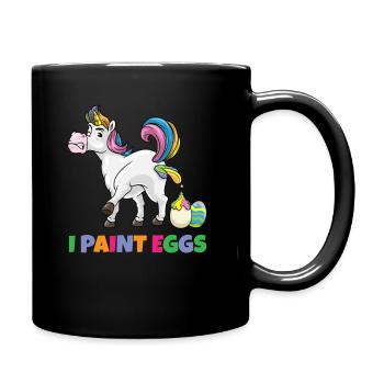 I Paint Eggs Funny Easter Unicorn Easter Eggs - Tasse einfarbig - Schwarz - Rechts
