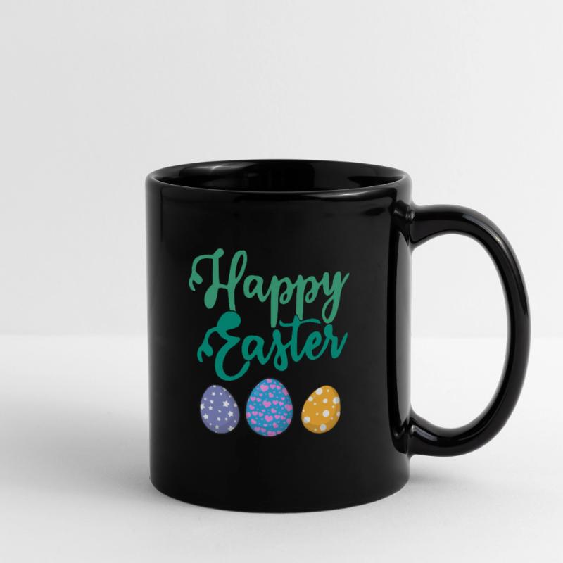 Happy Easter Funny Easter Rabbit Easter Eggs Tasse einfarbig