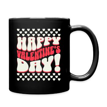 Retro Valentine's Day Happy Couple Valentine's Day - Full Colour Mug - black - Right