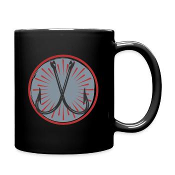 Angelhaken Angel Design Angler Angeln Anglerin - Tasse einfarbig - Schwarz - Rechts