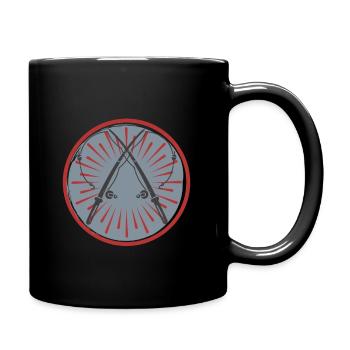 Angelrute Angel Design Angler Angeln Anglerin - Tasse einfarbig - Schwarz - Rechts