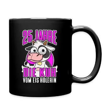 25 Jähriges Jubiläum Jahre Geschenk Mitarbeiter - Tasse einfarbig - Schwarz - Rechts