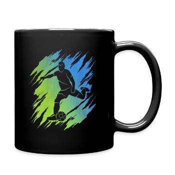 Fußballer Fußballspieler Jungen Fußball - Tasse einfarbig - Schwarz - Rechts
