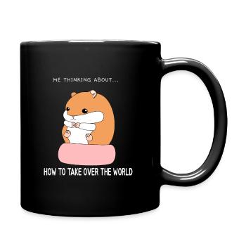 Hamster take over the world - Full Colour Mug - black - Right