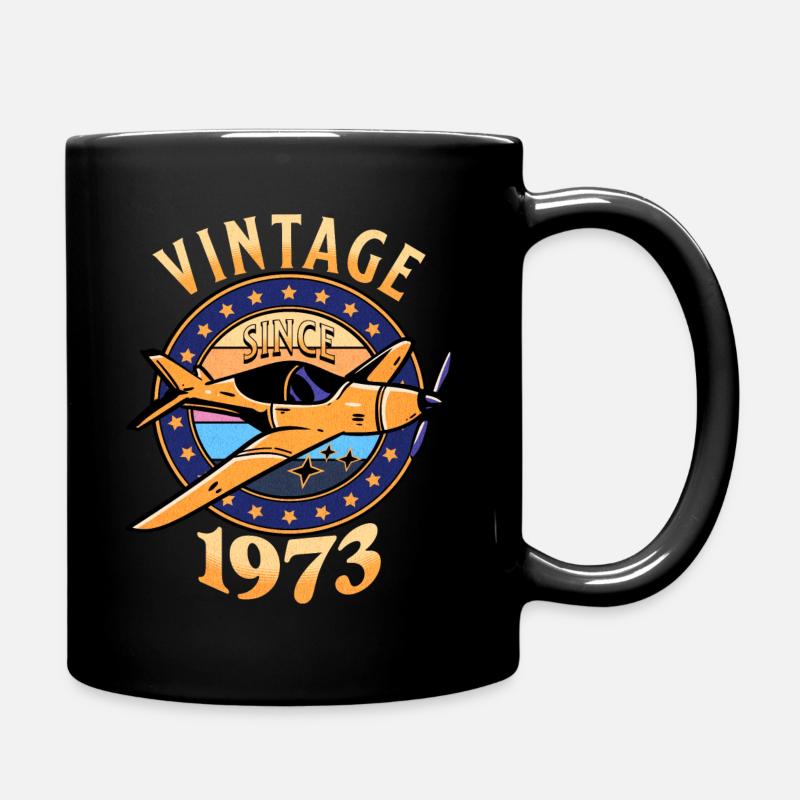 Leidenschaftliche Luftfahrt 1973 50-jähriges Jubiläum - Tasse einfarbig - Schwarz