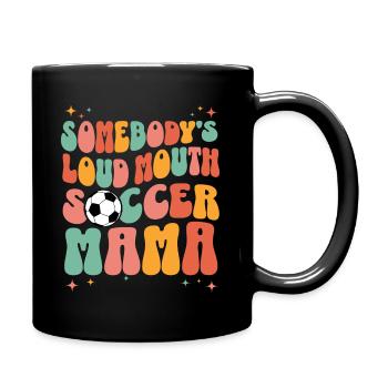 Phrase Humoristique Maman Joueur De Football - Mug uni - noir - Droite