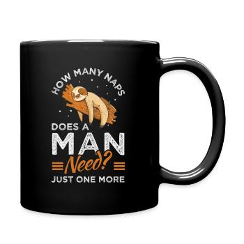 Tired Funny Sloth Sleep - Full Colour Mug - black - Right