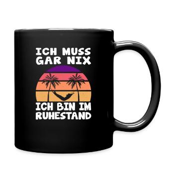 Rentner Sprüche Ruhestand Rente Geschenkidee - Tasse einfarbig - Schwarz - Rechts